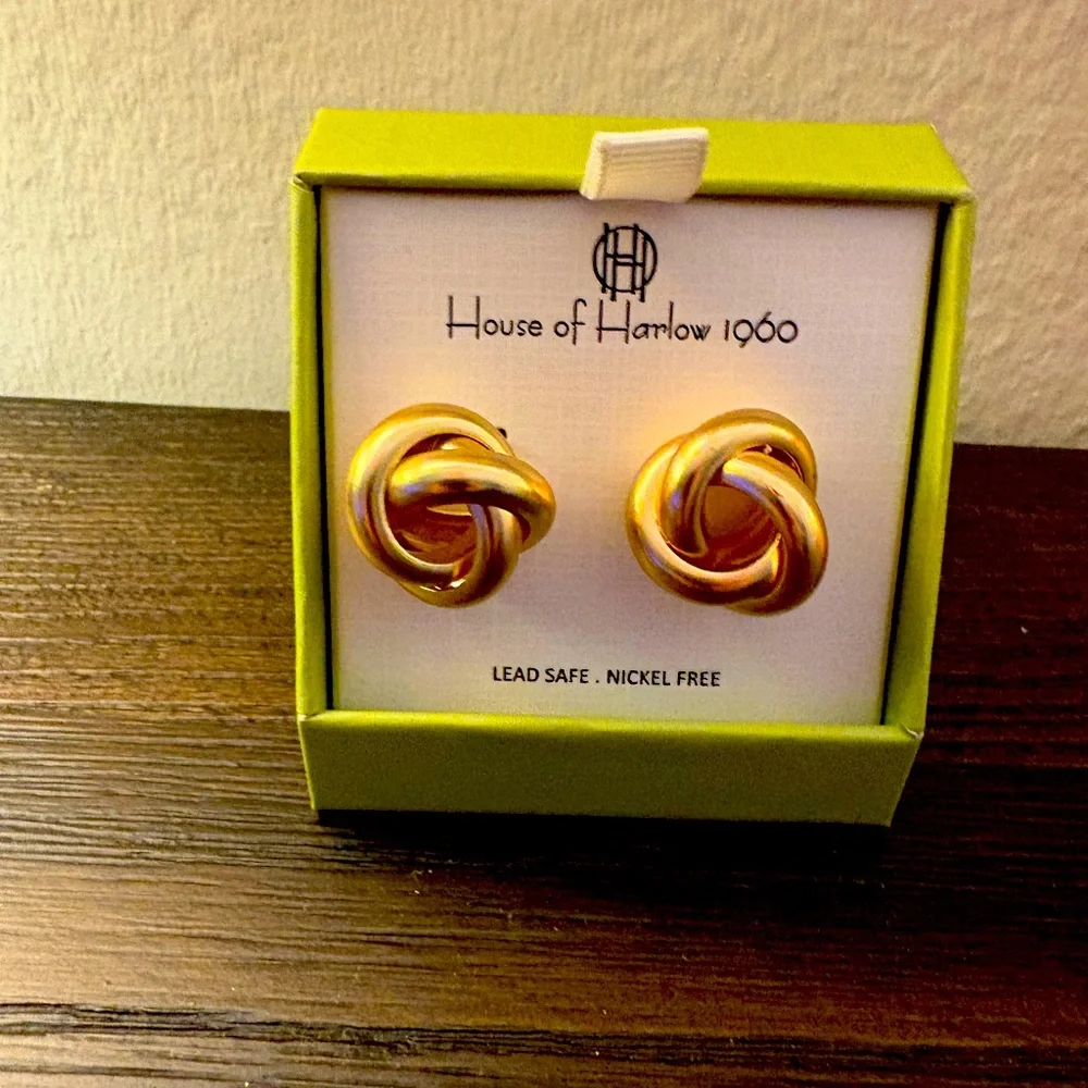 NEW House of Harlow 1960 gold earrings